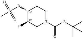 트랜스-tert-부틸3-플루오로-4-(메틸술포닐옥시)피페리딘-1-카르복실레이트 구조식 이미지