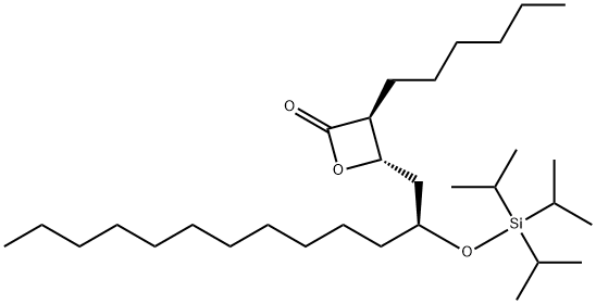 (3S,4S)-3-Hexyl-4[(S)-2-(triisopropylsilyloxy)tridecyl]-2-oxetanone Structure