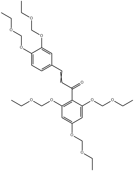 3-[3,4-Bis(ethoxymethoxy)phenyl]-1-[2,4,6-tris(ethoxymethoxy)phenyl]-2-propen-1-one Structure