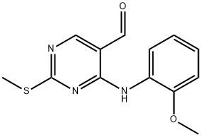 2-(Methylthio)-4-[(2-methoxyphenyl)amino]-5-Pyrimidinecarboxaldehyde Structure