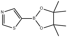 5-(4,4,5,5-Tetramethyl-1,3,2-dioxaborolan-2-yl)thiazole 구조식 이미지