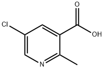 3-Pyridinecarboxylic acid, 5-chloro-2-methyl- 구조식 이미지