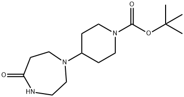 4-(Hexahydro-5-oxo-1H-1,4-diazepin-1-yl)-1-piperidinecarboxylic acid tert-butyl ester Structure