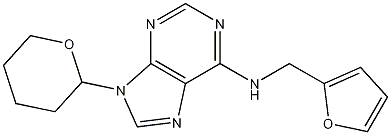 N-(2-Furanylmethyl)-9-(tetrahydro-2H-pyran-2-yl)-9H-purin-6-amine 구조식 이미지