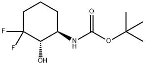 tert-butyl (1R,2S)-3,3-difluoro-2-hydroxycyclohexylcarbamate Structure