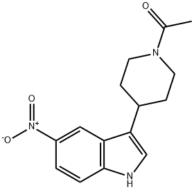 1-[4-(5-Nitro-1H-indol-3-yl)-1-piperidinyl]ethanone 구조식 이미지
