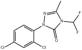 2-(2,4-Dichlorophenyl)-4-(difluoromethyl)-2,4-dihydro-5-methyl-3H-1,2,4-triazol-3-one 구조식 이미지