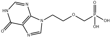 2-(6-Hydroxy-9H-purine-9-yl)ethoxymethylphosphonic acid 구조식 이미지