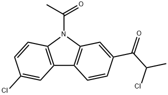 9-Acetyl-6-chloro-2-(2-chloro-1-oxopropyl)-9H-carbazole Structure