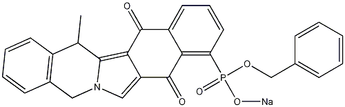 9-[(Benzyloxy)(sodiooxy)phosphinyl]-14-methyl-5,14-dihydrobenz[5,6]isoindolo[2,1-b]isoquinoline-8,13-dione Structure