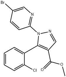 Methyl1-(5-bromopyridin-2-yl)-5-(2-chlorophenyl)-pyrazole-4-carboxylate 구조식 이미지