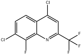 4,7-디클로로-8-플루오로-2-(트리플루오로메틸)퀴놀린 구조식 이미지