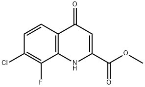 메틸7-클로로-8-플루오로-4-하이드록시퀴놀린-2-카복실레이트 구조식 이미지