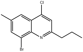 8-브로모-4-클로로-6-메틸-2-프로필퀴놀린 구조식 이미지