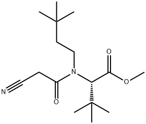 L-Valine, N-(2-cyanoacetyl)-N-(3,3-dimethylbutyl)-3-methyl-, methyl ester 구조식 이미지