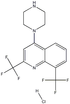 2,8-Bis(trifluoromethyl)-4-(piperazin-1-yl)quinoline hydrochloride Structure