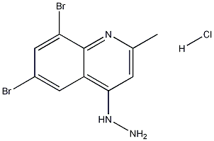 6,8-디브로모-4-히드라지노-2-메틸퀴놀린염산염 구조식 이미지