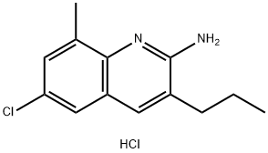 2-아미노-6-클로로-8-메틸-3-프로필퀴놀린염산염 구조식 이미지