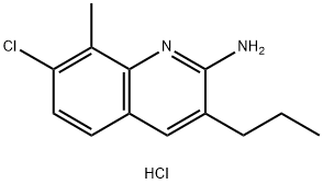 2-아미노-7-클로로-8-메틸-3-프로필퀴놀린염산염 구조식 이미지