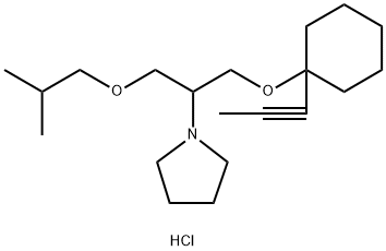 Pyrrolidine, 1-(1-((2-methylpropoxy)methyl)-2-((1-(1-propynyl)cyclohexyl)oxy)ethyl)-, hydrochloride Structure