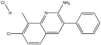 2-아미노-7-클로로-8-메틸-3-페닐퀴놀린염산염 구조식 이미지