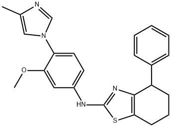 4,5,6,7-Tetrahydro-N-[3-methoxy-4-(4-methyl-1H-imidazol-1-yl)phenyl]-4-phenyl-2-benzothiazolamine Structure