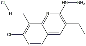 7-Chloro-3-ethyl-2-hydrazino-8-methylquinoline hydrochloride Structure