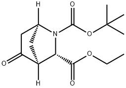 (1R,3S,4S)-2-tert-butyl 3-ethyl 5-oxo-2-azabicyclo[2.2.1]heptane-2,3-dicarboxylate Structure