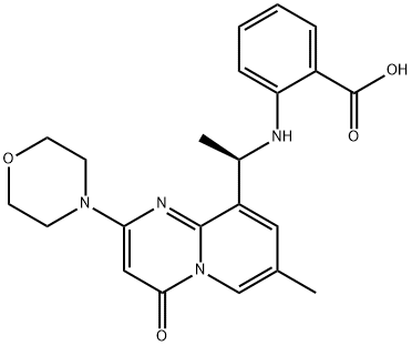 2-[[(1R)-1-[7-methyl-2-(4-morpholinyl)-4-oxo-4h-pyrido[1,2-a]pyrimidin-9-yl]ethyl]amino]benzoic acid Structure
