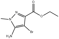 5-Amino-4-bromo-1-methyl-1H-pyrazole-3-carboxylic acid ethyl ester Structure