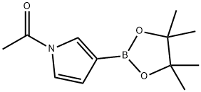 1-(3-(4,4,5,5-Tetramethyl-1,3,2-dioxaborolan-2-yl)-1H-pyrrol-1-yl)ethanone 구조식 이미지