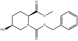 (2S,5S)-5-히드록시-1,2-피페리딘디카르복실산2-메틸1-벤질에스테르 구조식 이미지