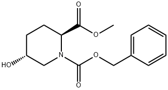 (2S,5R)-5-Hydroxy-1,2-piperidinedicarboxylic acid 2-methyl 1-benzyl ester Structure