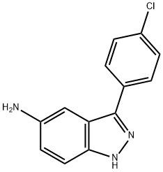 3-(4-클로로페닐)-1H-인다졸-5-아민 구조식 이미지