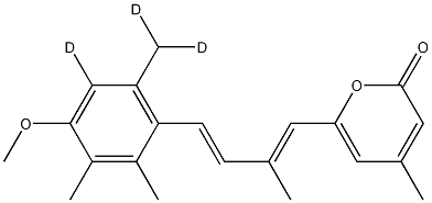 6-[(1E, 3E)-4-(4-Methoxy-2,3,6-trimethylphenyl-d3)-2-methyl-1,3-butadien-1-yl]-4-methyl-2H-pyran-2-one 구조식 이미지