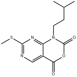 1-isopentyl-7-(methylthio)-1H-pyrimido[4,5-d][1,3]oxazine-2,4-dione 구조식 이미지
