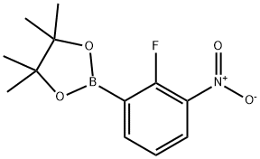 2-(2-Fluoro-3-nitrophenyl)-4,4,5,5-tetramethyl-1,3,2-dioxaborolane 구조식 이미지