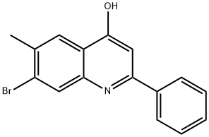 7-브로모-4-하이드록시-6-메틸-2-페닐퀴놀린 구조식 이미지