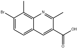 7-브로모-2,8-디메틸퀴놀린-3-카르복실산 구조식 이미지