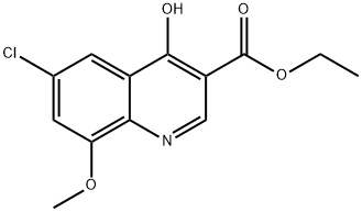 6-클로로-4-히드록시-8-메톡시퀴놀린-3-카르복실산에틸에스테르 구조식 이미지