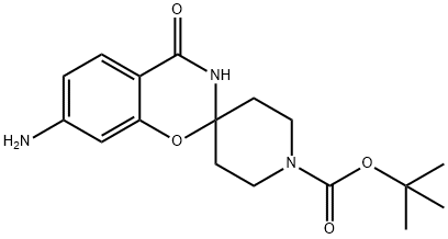 tert-Butyl7-amino-4-oxo-3,4-dihydrospiro[benzo[e][1,3]oxazine-2,4'-piperidine]-1'-carboxylate 구조식 이미지