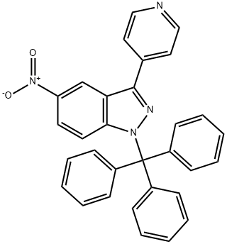 5-nitro-3-(pyridin-4-yl)-1-trityl-1H-indazole Structure