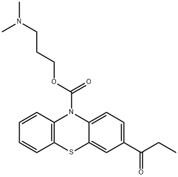 2-프로피오닐페노티아진N-카르복실산3-(디메틸아미노)프로필에스테르 구조식 이미지