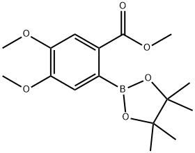 Methyl 4,5-dimethoxy-2-(4,4,5,5-tetramethyl-1,3,2-dioxaborolan-2-yl)benzoate 구조식 이미지