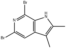5,7-디브로모-2,3-디메틸-1H-피롤로[2,3-c]피리딘 구조식 이미지