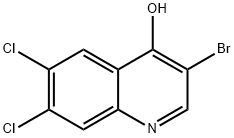 3-브로모-6,7-디클로로-4-하이드록시퀴놀린 구조식 이미지