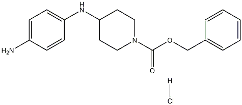 4-(4-aminophenylamino)- piperidine-1-carboxylic acid benzyl ester hydrochloride Structure