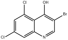 3-브로모-5,7-디클로로-4-하이드록시퀴놀린 구조식 이미지