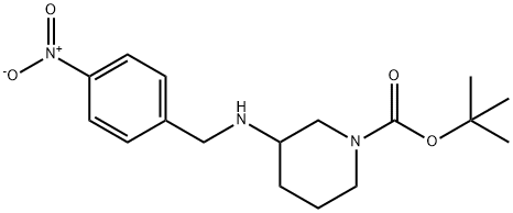 3-(4-니트로벤질아미노)피페리딘-1-카르복실산tert-부틸에스테르 구조식 이미지