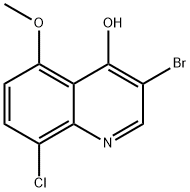 3-브로모-8-클로로-4-하이드록시-5-메톡시퀴놀린 구조식 이미지